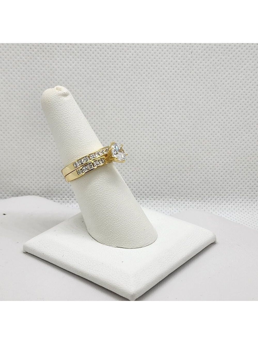 Brand New Sterling Silver 925 2pcs Round Gemstone Ring